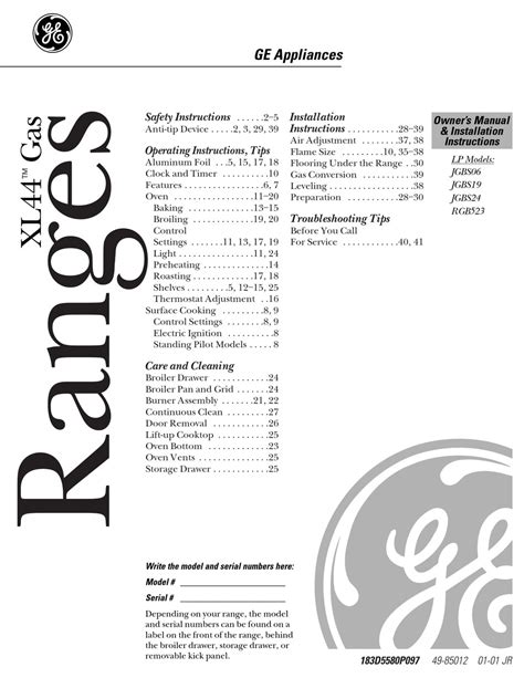 ge xl44 specs